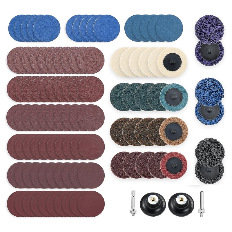 Mgoodoo 106Pcs Sanding Discs Set,2 inch Die Grinder Sanding Disc with 1/4 inch Holder for Milwaukee Die Grinder,Surface Prep Strip Grind Polish Burr Finish Rust Paint Removal - Image 1